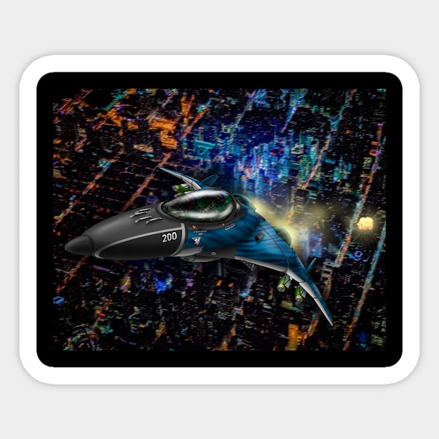 HB-77 Hummingbird Aerospace Fighter Sticker by Oswald's Oddities